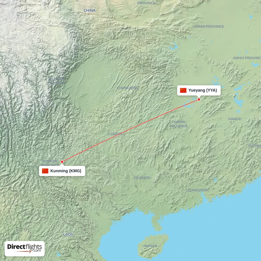 YYA - KMG route map