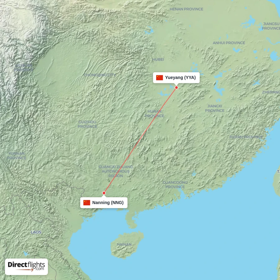 YYA - NNG route map