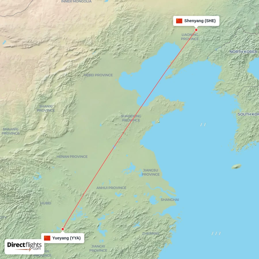 YYA - SHE route map