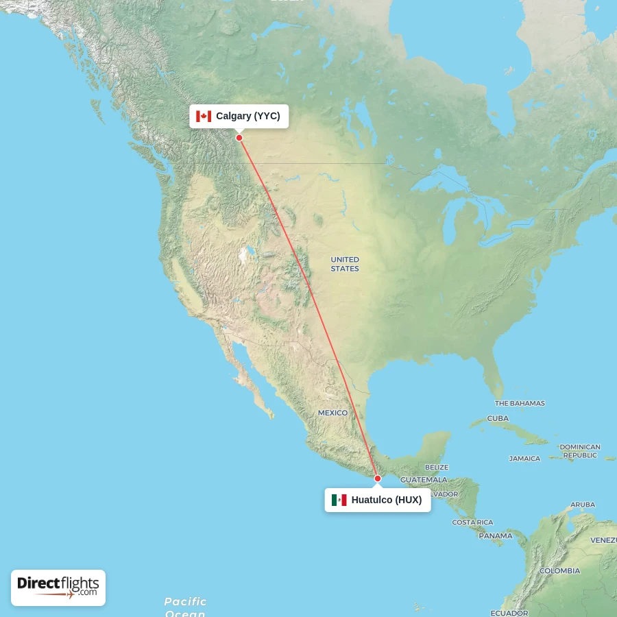 YYC - HUX route map