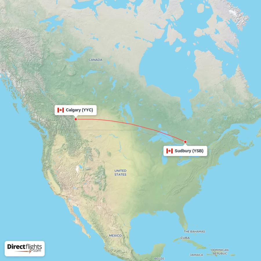 YYC - YSB route map