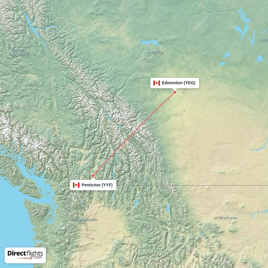 YYF - YEG route map