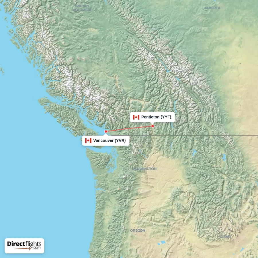YYF - YVR route map