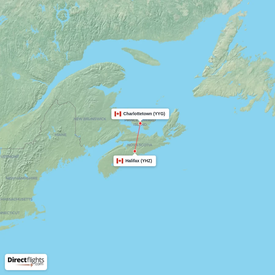 YYG - YHZ route map