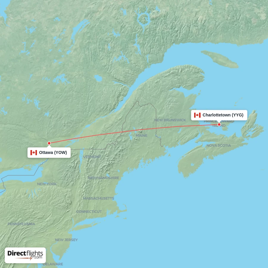 YYG - YOW route map