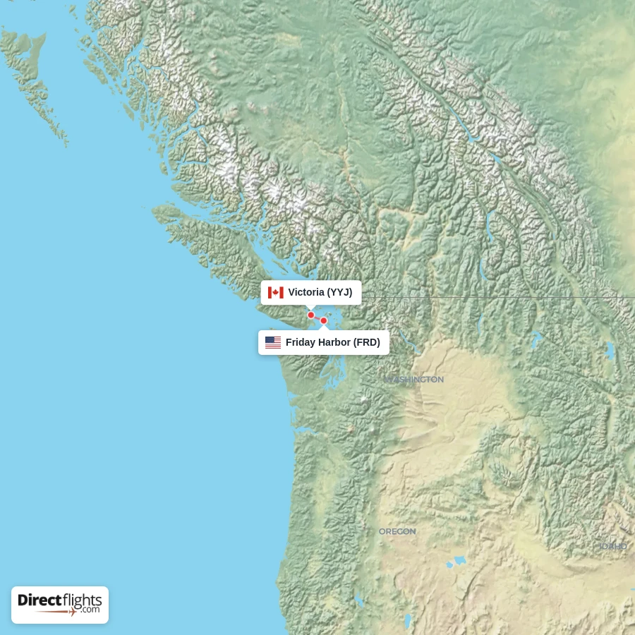 YYJ - FRD route map