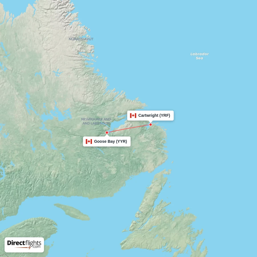 YYR - YRF route map