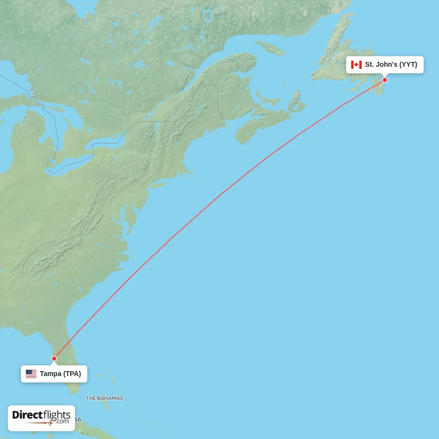 YYT - TPA route map