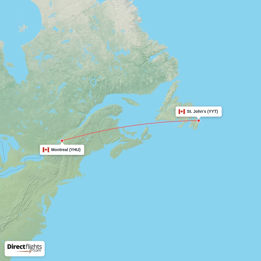 YYT - YHU route map