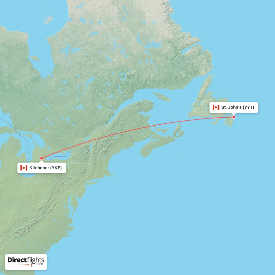 YYT - YKF route map
