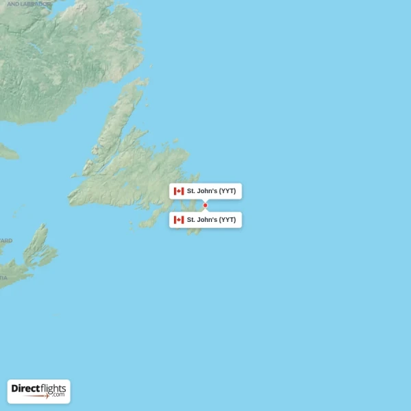 St. John's - St. John's direct flight map