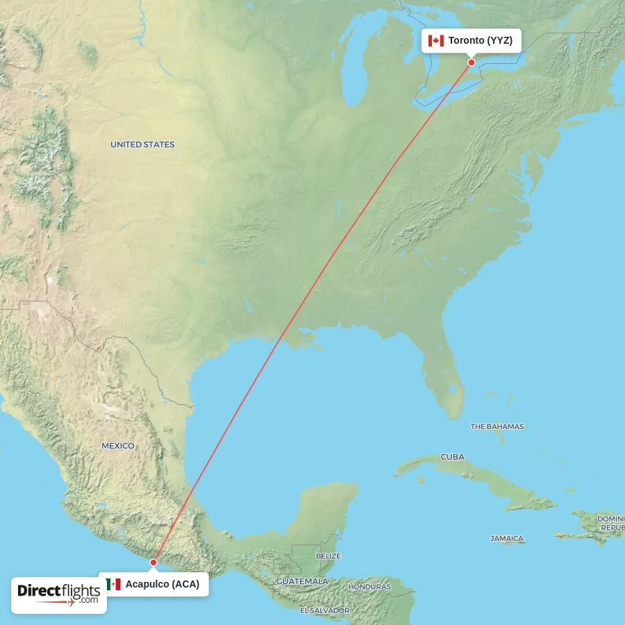 YYZ - ACA route map