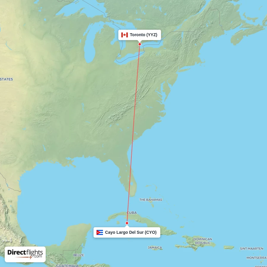YYZ - CYO route map