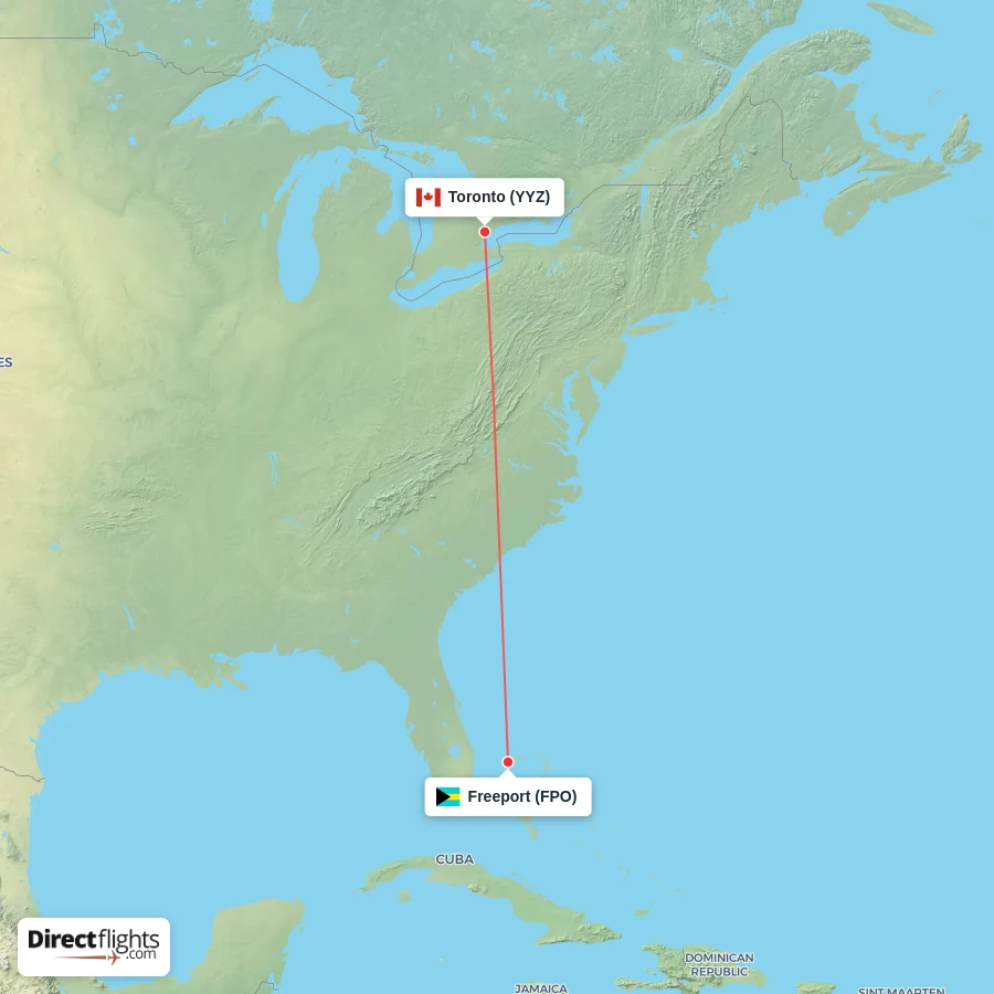 YYZ - FPO route map