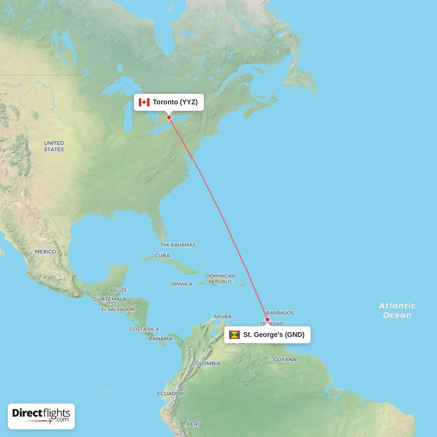 YYZ - GND route map