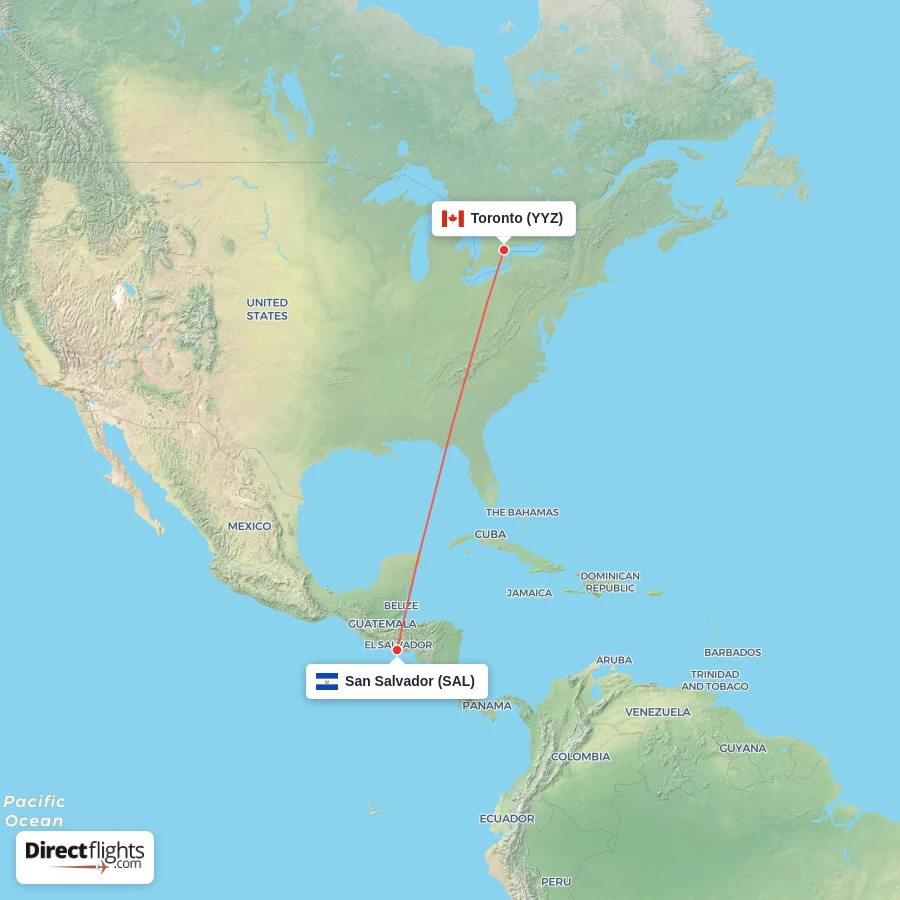 YYZ - SAL route map