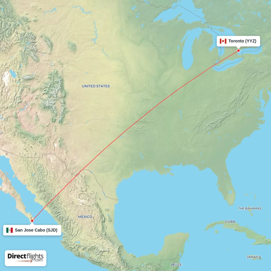 YYZ - SJD route map