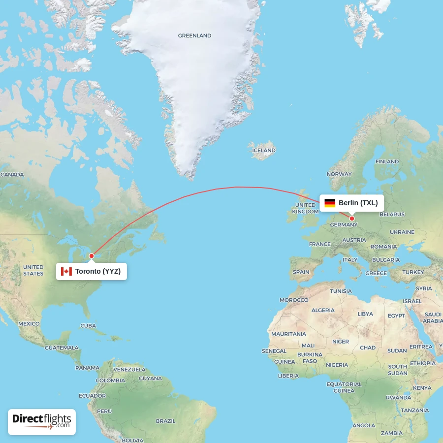 YYZ - TXL route map