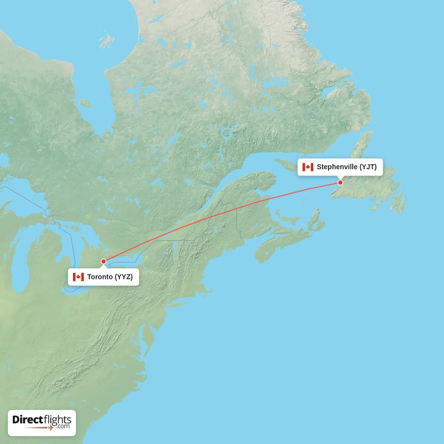 YYZ - YJT route map