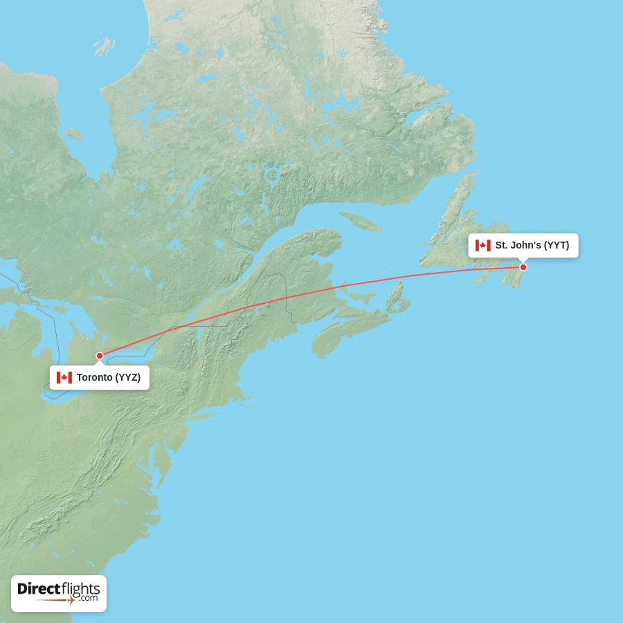 YYZ - YYT route map
