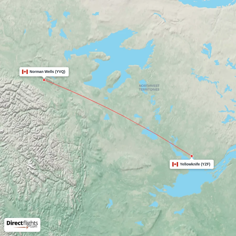 YZF - YVQ route map