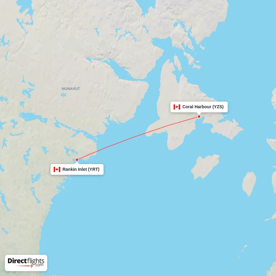YZS - YRT route map
