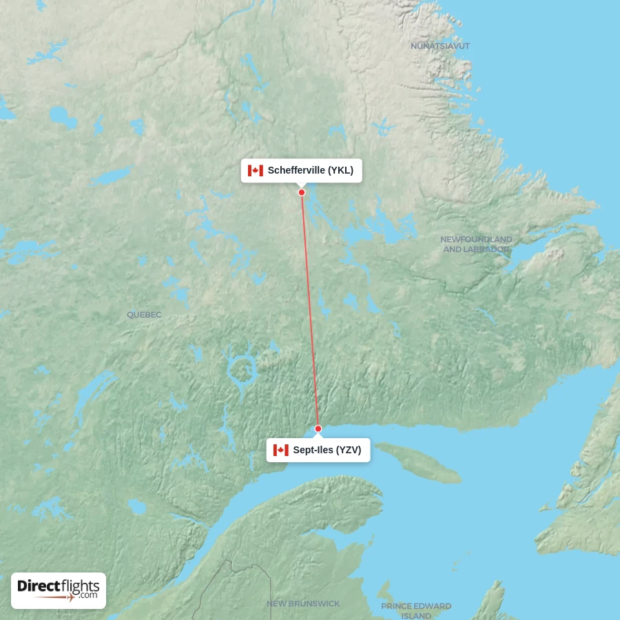 YZV - YKL route map