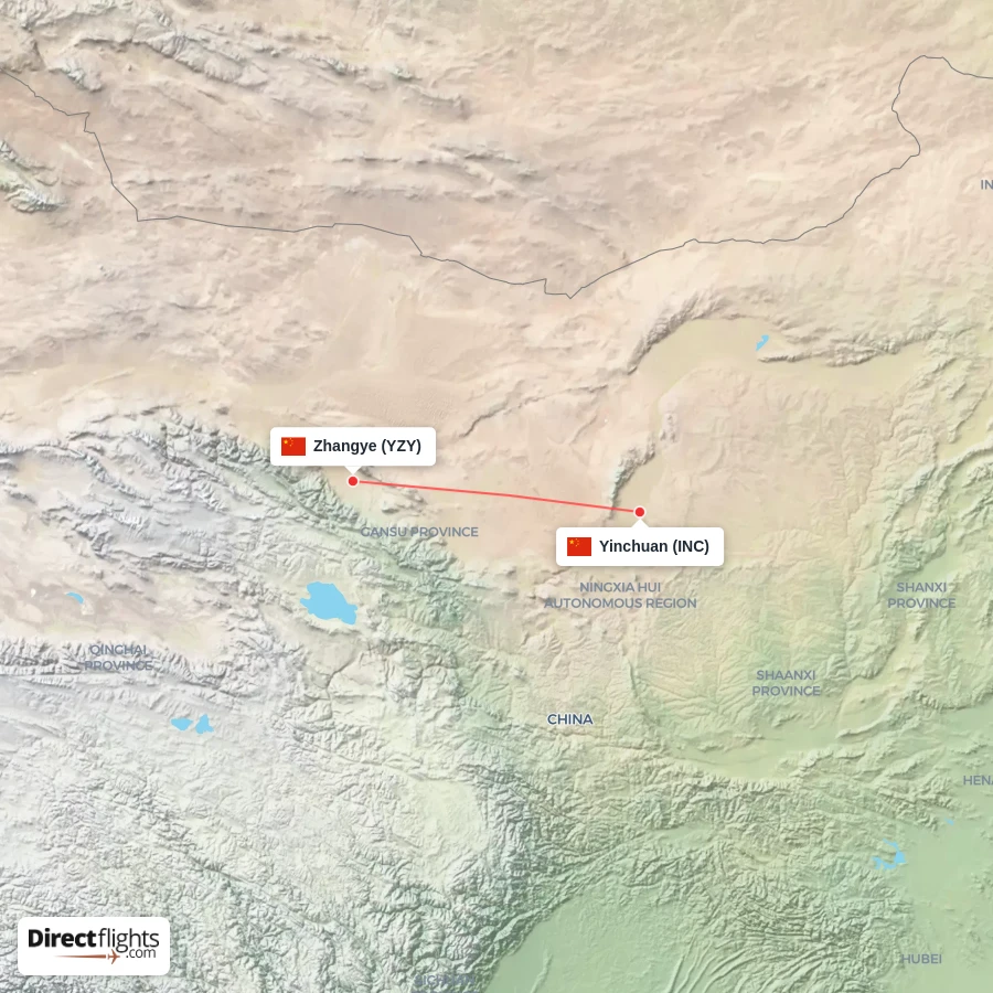 YZY - INC route map