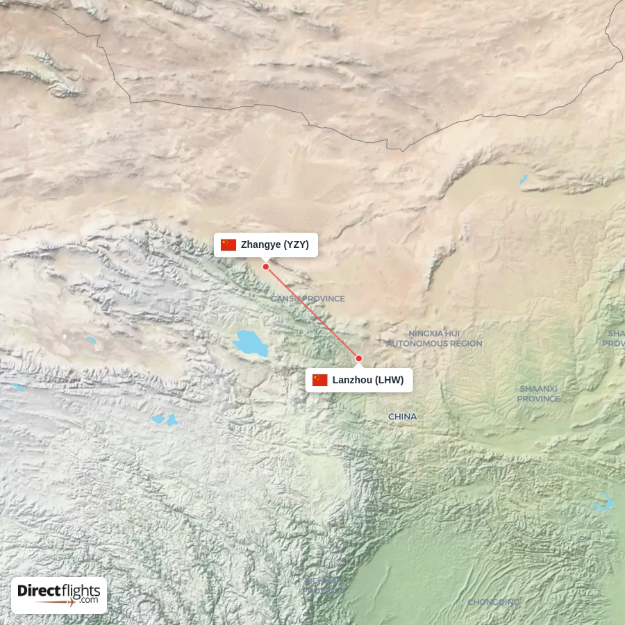 YZY - LHW route map