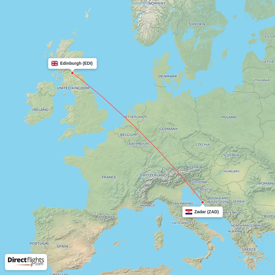 ZAD - EDI route map