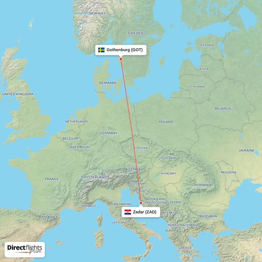 ZAD - GOT route map