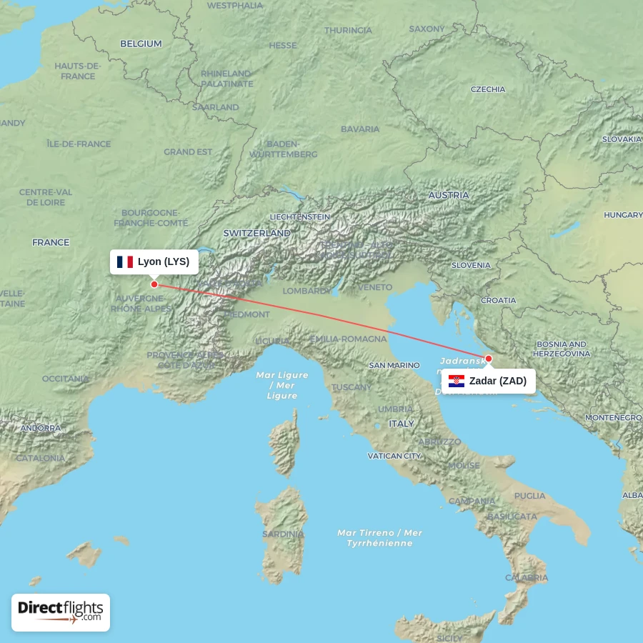 ZAD - LYS route map