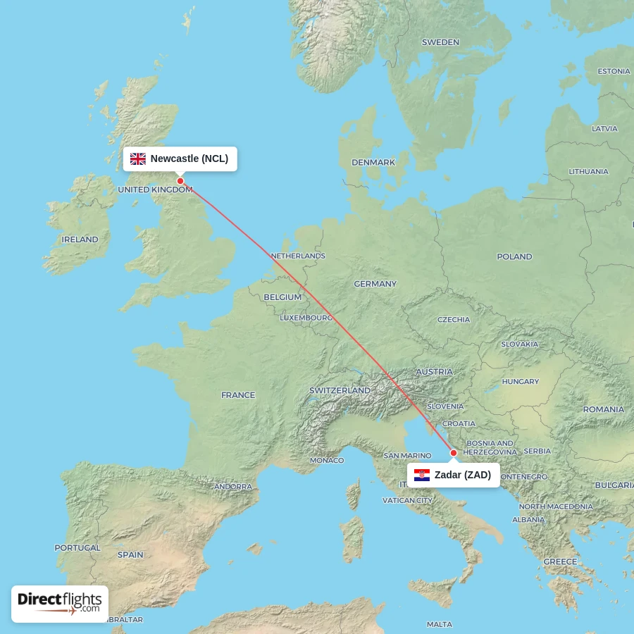 ZAD - NCL route map