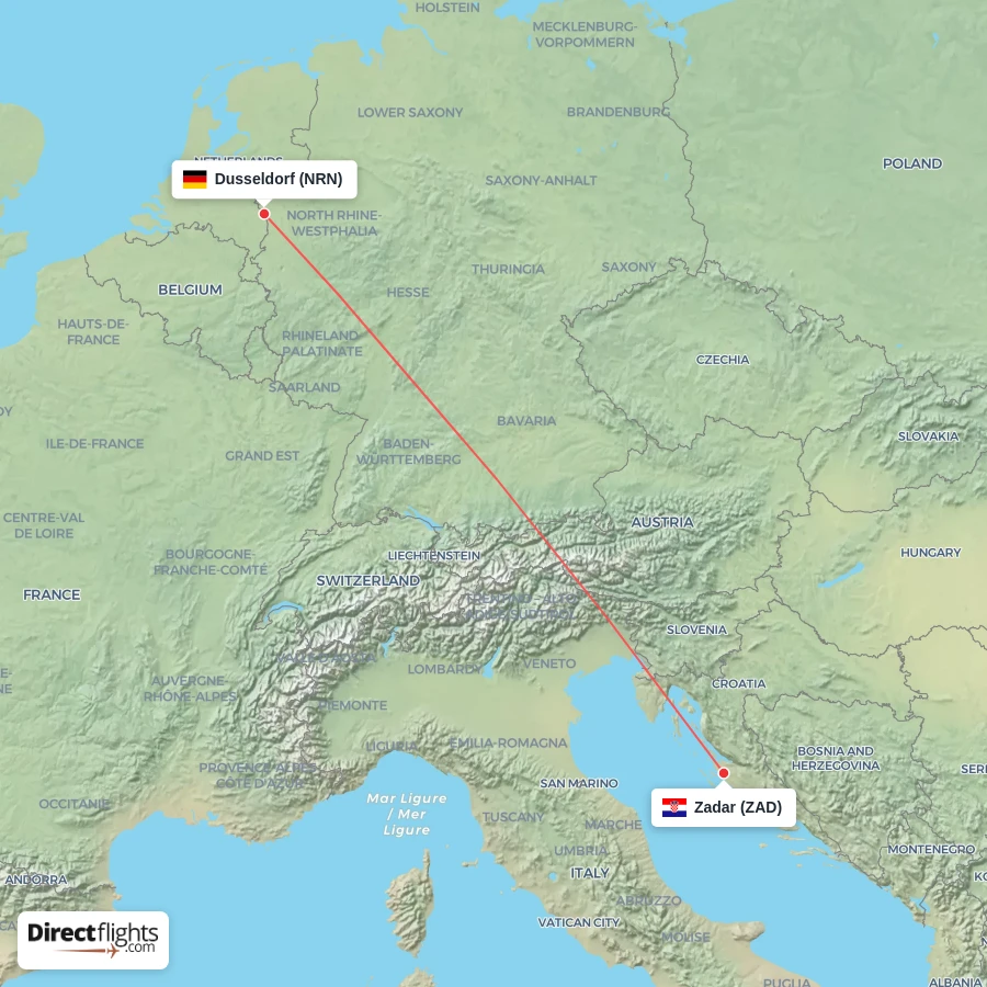 ZAD - NRN route map