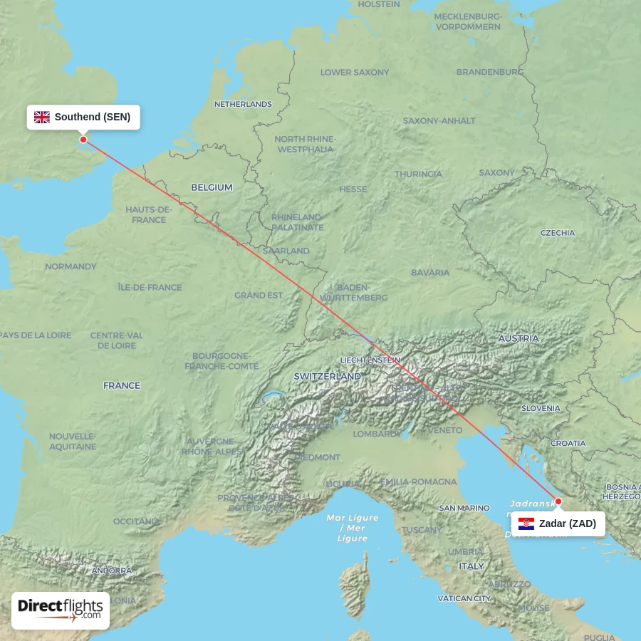 ZAD - SEN route map
