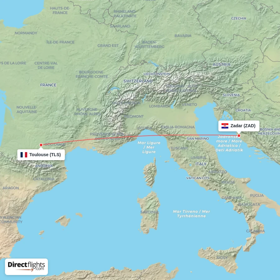 ZAD - TLS route map
