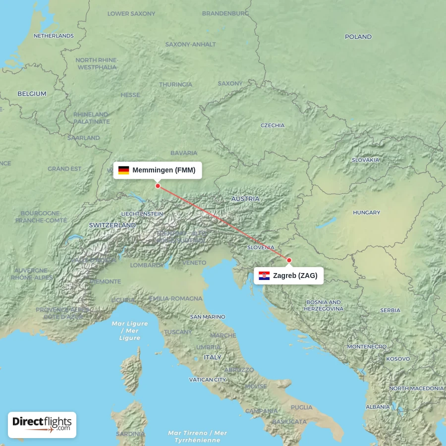 ZAG - FMM route map