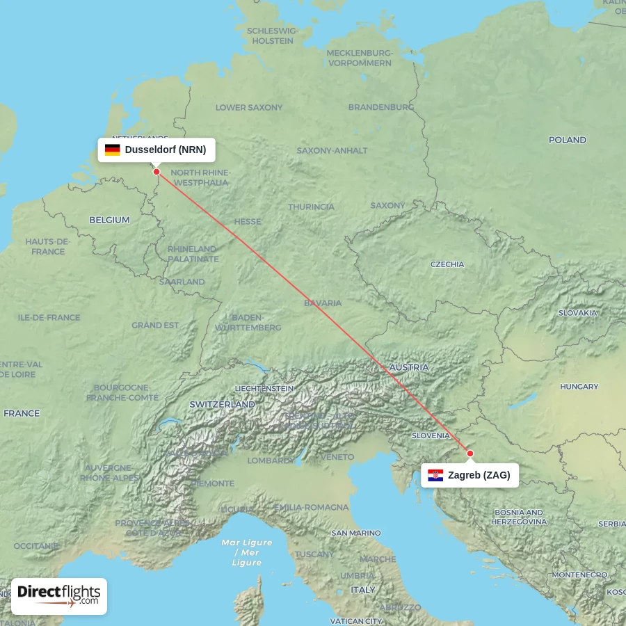 ZAG - NRN route map