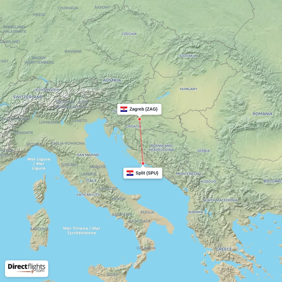 ZAG - SPU route map
