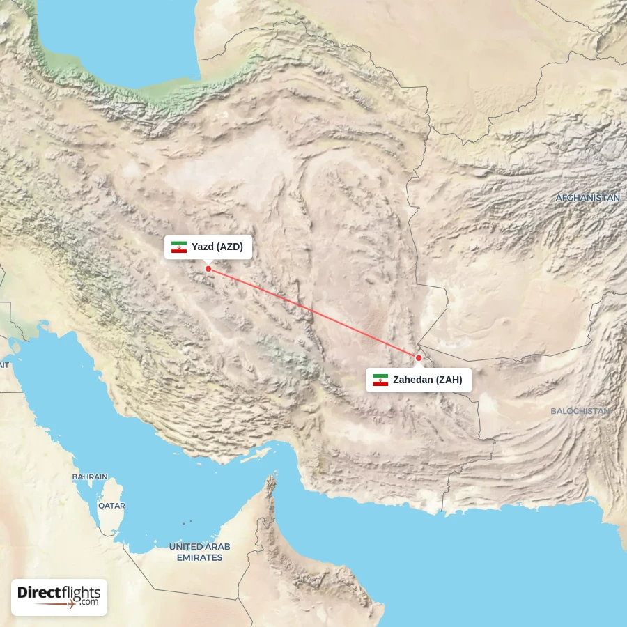 ZAH - AZD route map