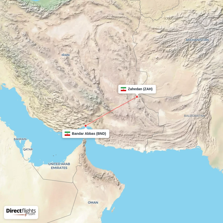 ZAH - BND route map