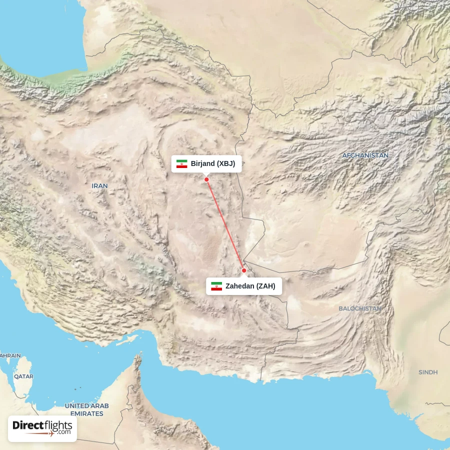 ZAH - XBJ route map