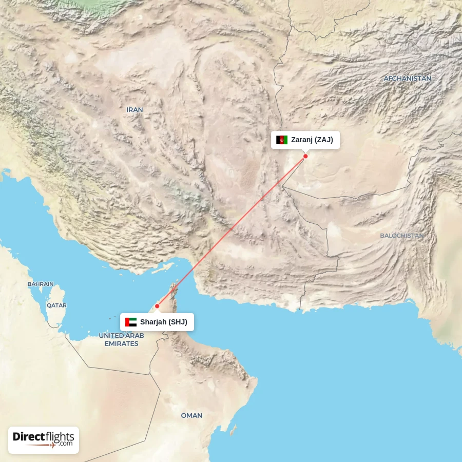 ZAJ - SHJ route map