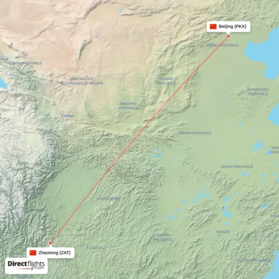 ZAT - PKX route map