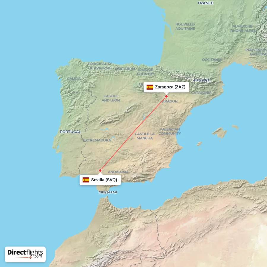 ZAZ - SVQ route map