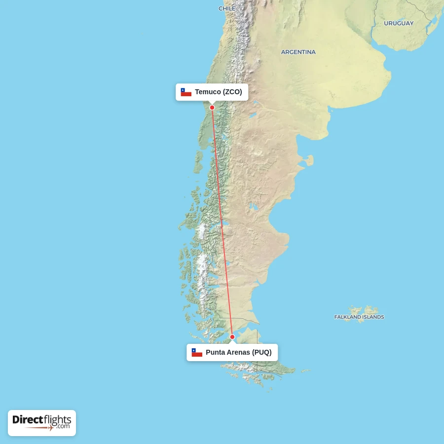 ZCO - PUQ route map
