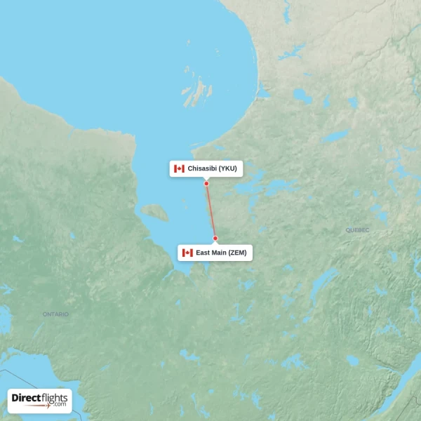 East Main - Chisasibi direct flight map