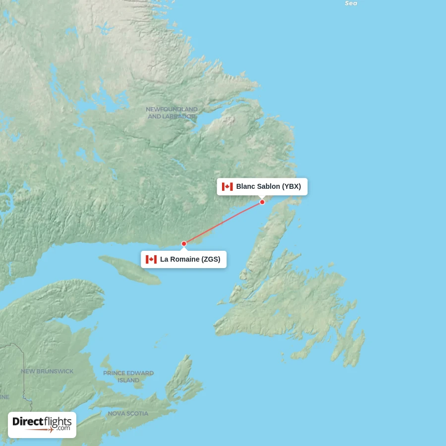 ZGS - YBX route map