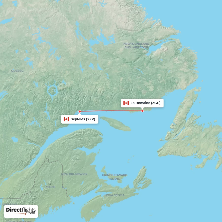 ZGS - YZV route map