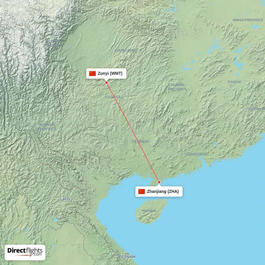 ZHA - WMT route map